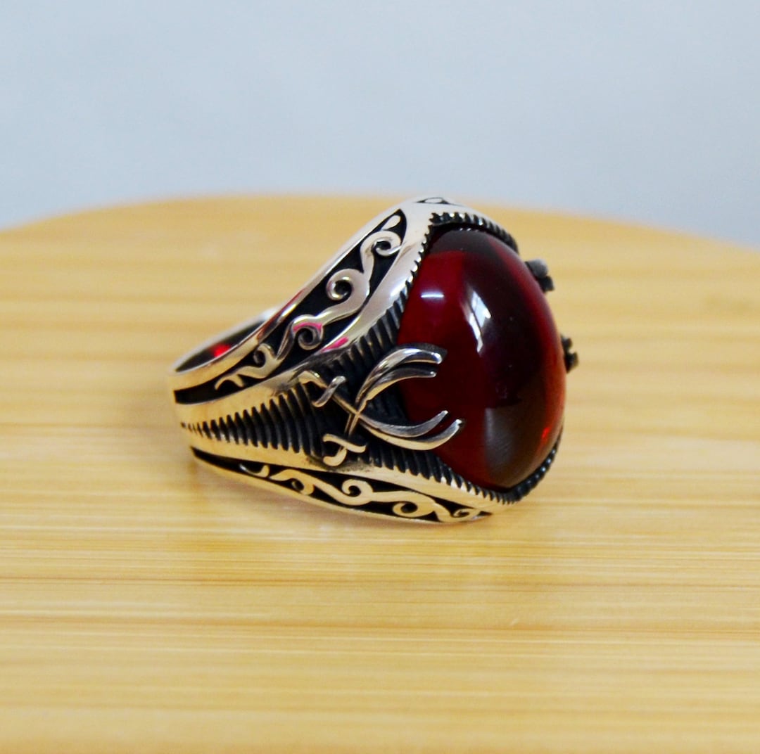 Mens Handmade Ring, Turkish Handmade Silver Men Ring, Ottoman Mens Ring