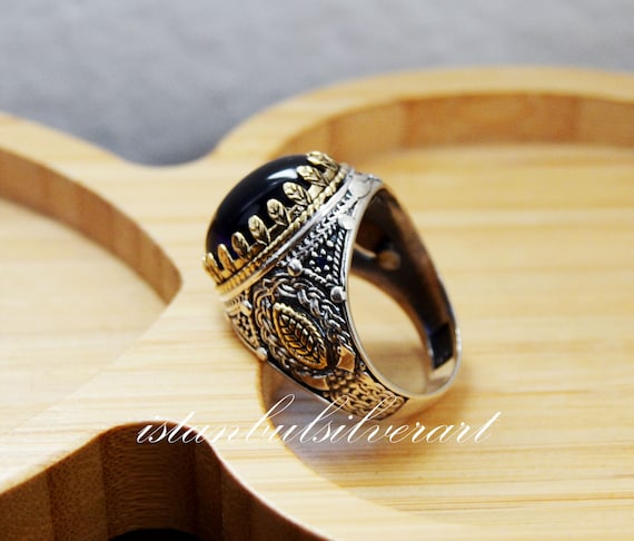 Mens handmade silver rings deals