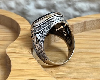 Handmade Ottoman Onyx Ring: 925 Sterling Silver Mens Ring - Etsy