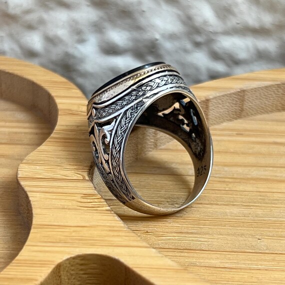Handmade Ottoman Onyx Ring: 925 Sterling Silver Mens Ring - Etsy