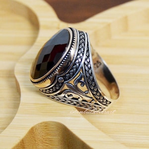 Mens Handmade Ring, Turkish Handmade Silver Men Ring, Ottoman Mens Ring ...