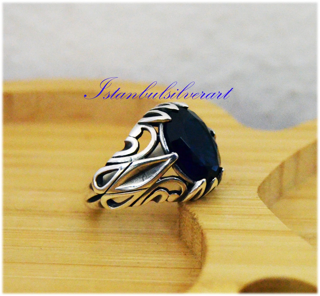 Bague pour homme faite main, argent turc fait main, bague homme