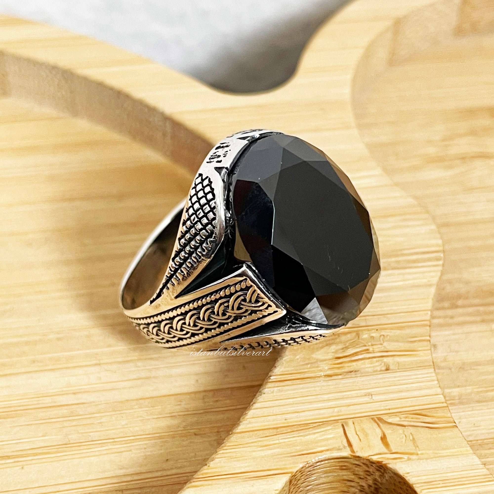 Handmade Ottoman Onyx Mens Ring: 925 Sterling Silver - Etsy