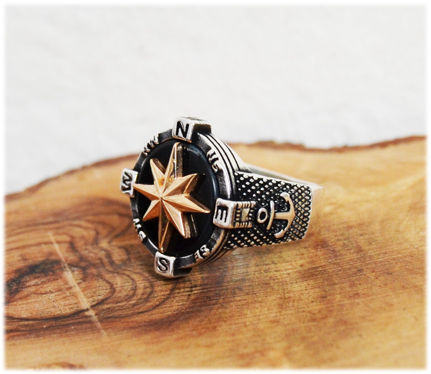 Mens Handmade Ring Turkish Handmade Compass Men Ring | Etsy