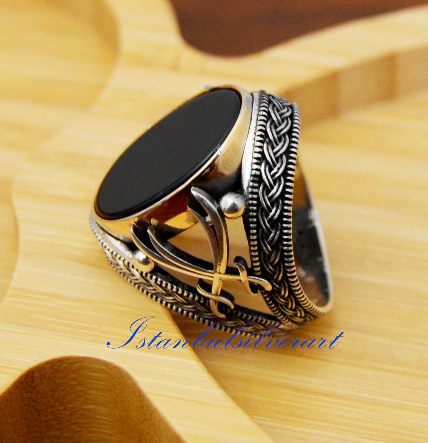 Handmade Ottoman Onyx Ring: 925 Sterling Silver Mens Ring - Etsy
