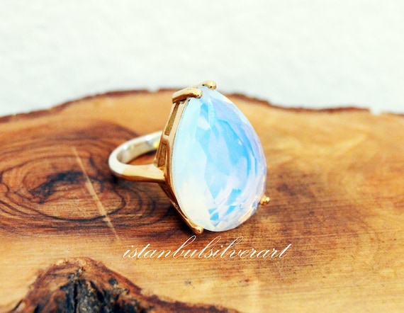 Naturale Originale Pietra di Luna Gemma Donna Anello 925 Naturale Originale Pietra di Luna Gemma Donna Anello 925