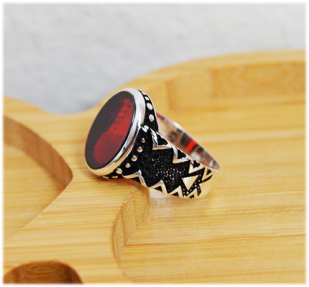 Mens Handmade Ring, Turkish Handmade Silver Men Ring, Ottoman Mens Ring