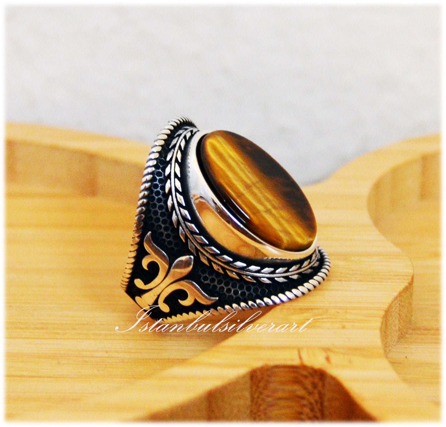 Onyx Ring, Herrenring, Türkisch Handgemachter Ring, Silber Herrenring