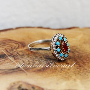 Handmade Ring Women, Turkish Handmade Silver Ladies Ring, Ottoman Ring ...
