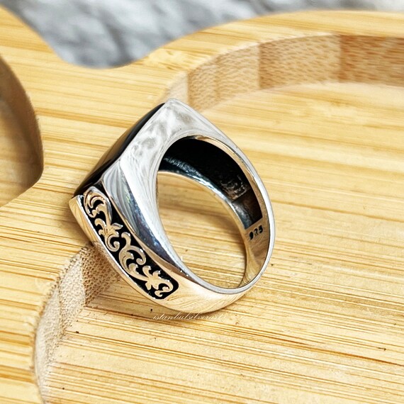 Handmade Ottoman Onyx Mens Ring: 925 Sterling Silver Gift - Etsy