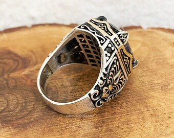 Mens Handmade Ring, Turkish Handmade Silver Men Ring Mens Handmade Ring, Turkish Handmade Silver Men Ring