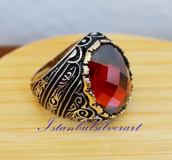 Mens Handmade Ring Turkish Handmade Silver Men Ring Ottoman - Etsy India