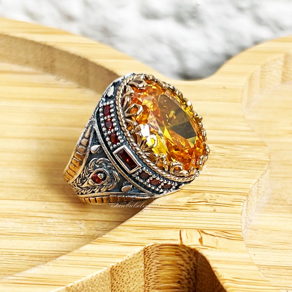 Bague citrine homme store