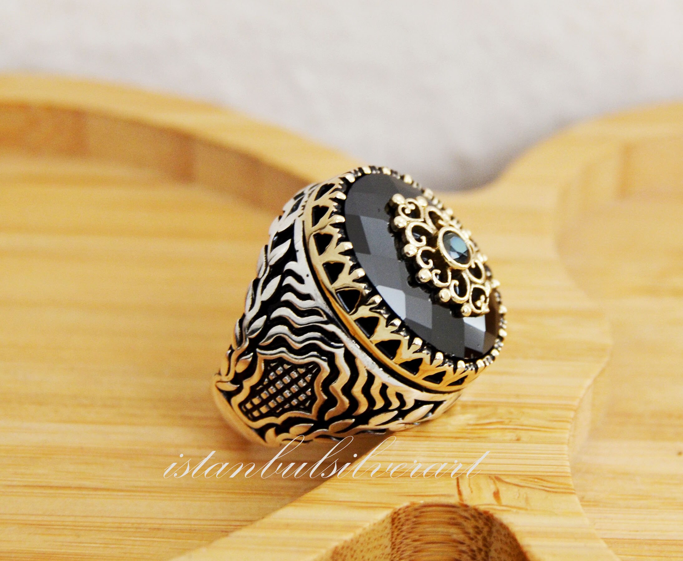 Handmade Ottoman Onyx Mens Ring: 925 Sterling Silver - Etsy