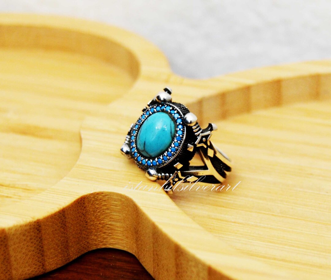 Blanc -13) Chevalière Turque De Style Vintage Avec Motif Gravé à La