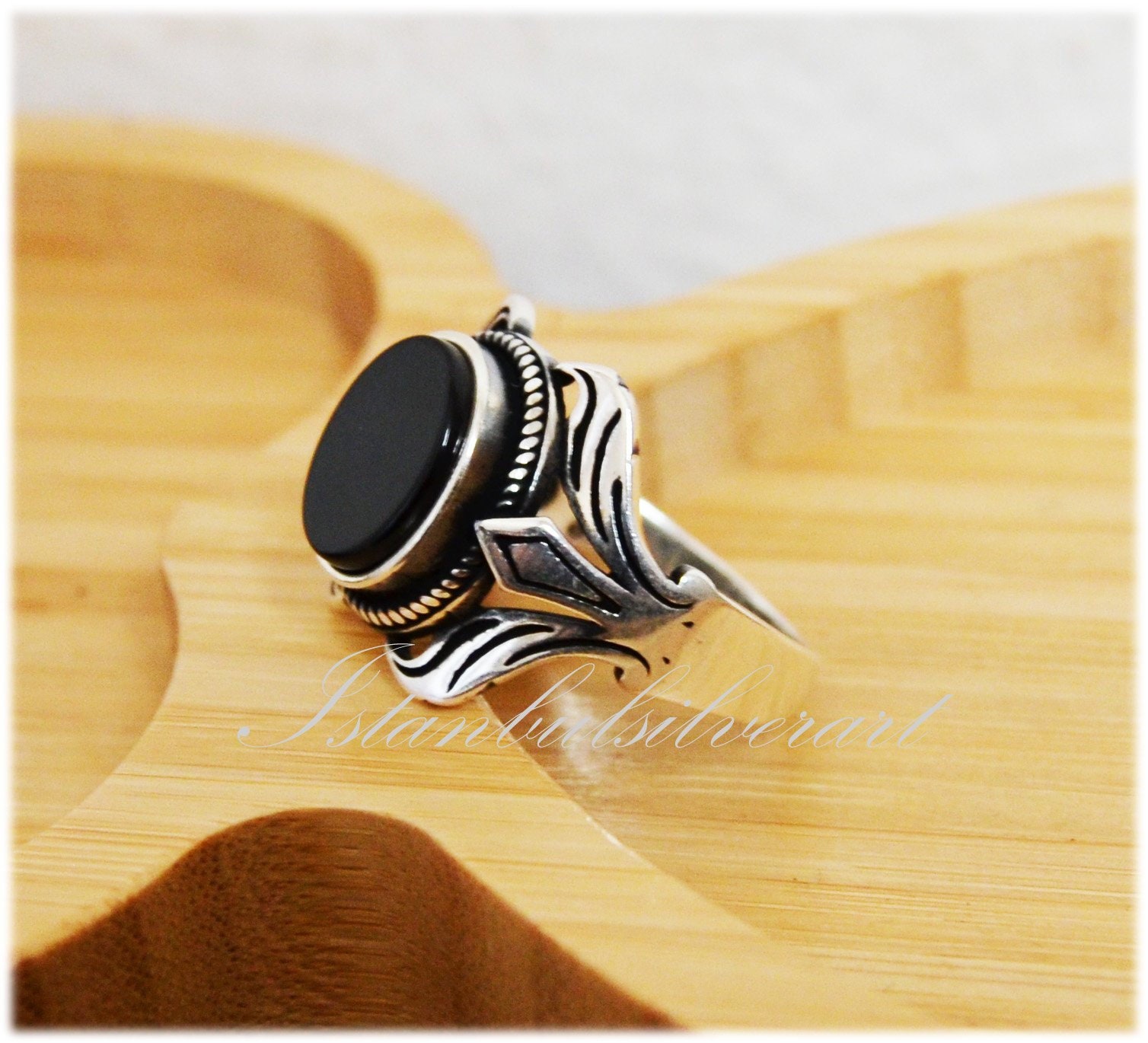 Handmade Ottoman Onyx Ring: 925 Sterling Silver Mens Ring - Etsy