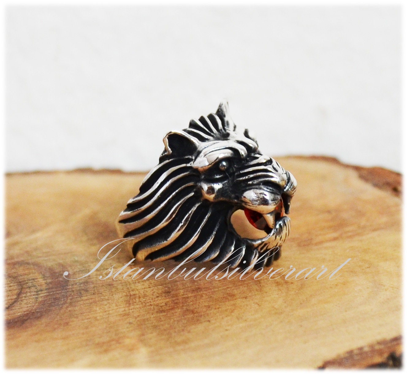 Lion Ring Türkish Handmade Sterling Silver Ring Animal Wrap | Etsy