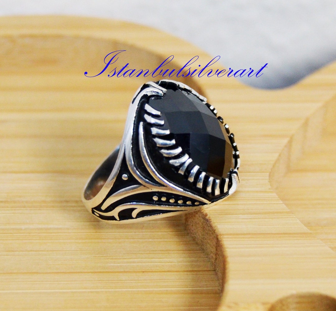 Handmade Ottoman Onyx Mens Ring: 925 Sterling Silver Gift - Etsy