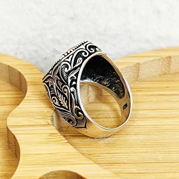 Bague pour homme faite main, fait main turque, bague en argent