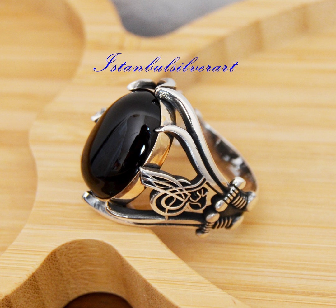 Handmade Ottoman Onyx Mens Ring: 925 Sterling Silver - Etsy