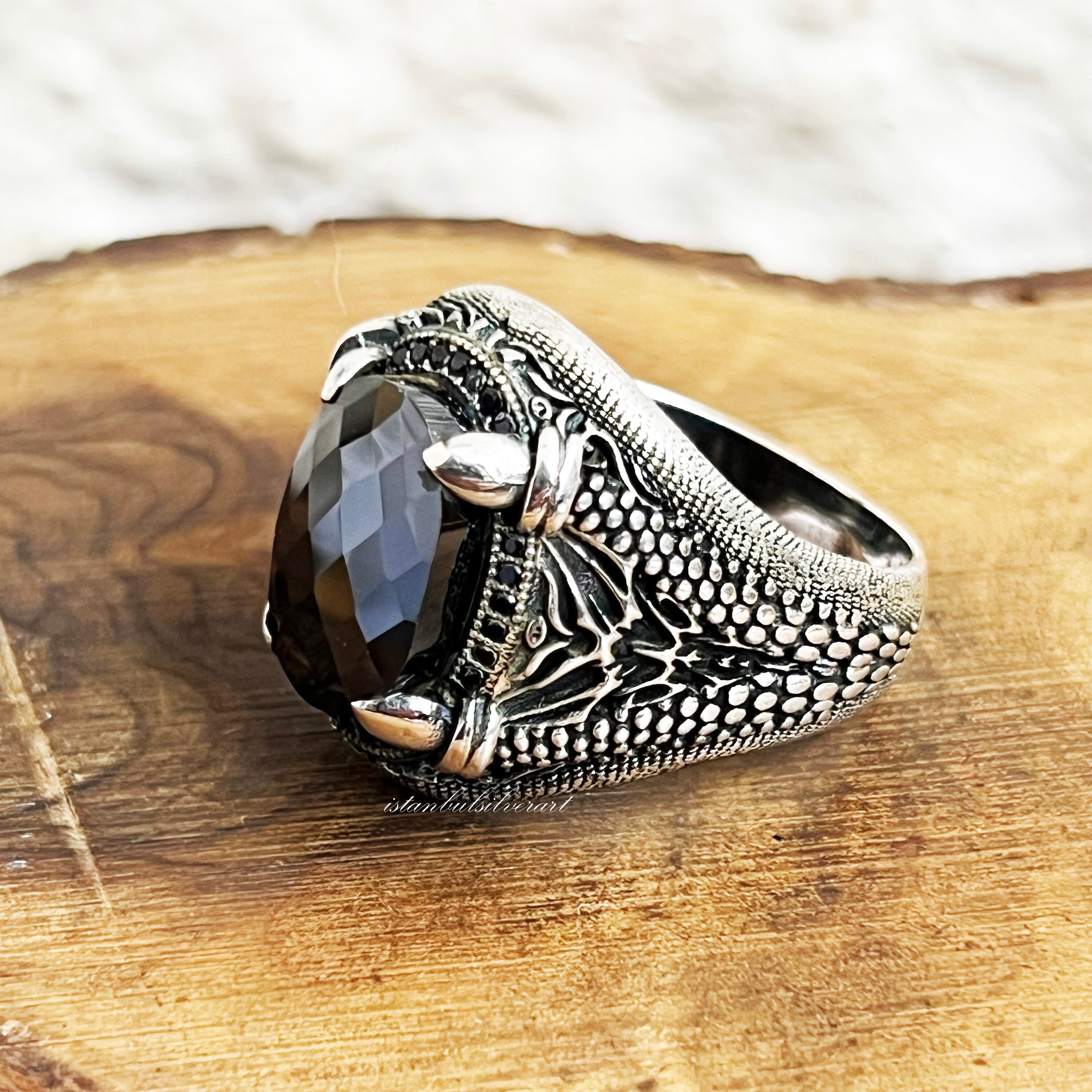 Handmade 925 Sterling Silver Mens Ring: Ottoman Onyx Ring - Etsy
