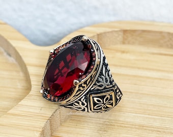 Mens Handmade Ring, Turkish Handmade Silver Men Ring