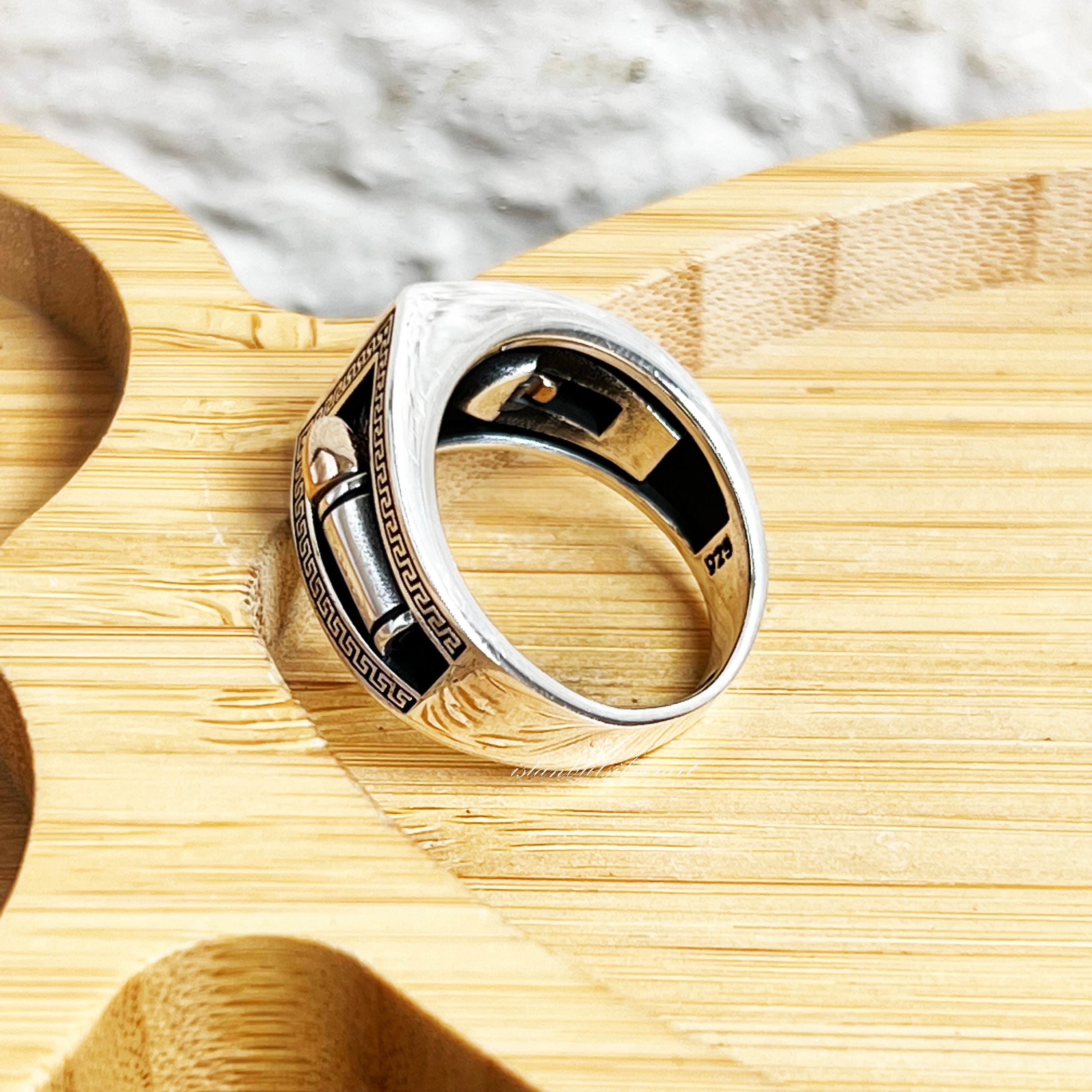 Handmade 925 Sterling Silver Bullet Ring, Ottoman Mens Ring - Etsy