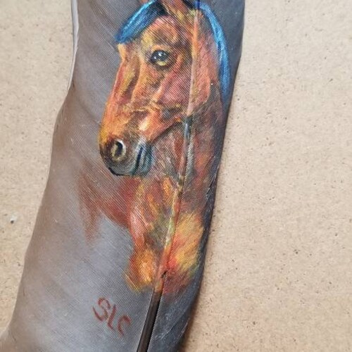 CUSTOM/PERSONALIZED Painted Horse Feathers shops