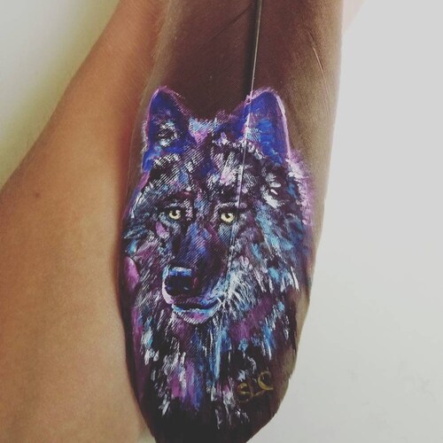 CUSTOM/PERSONALIZED shops Painted Feathers