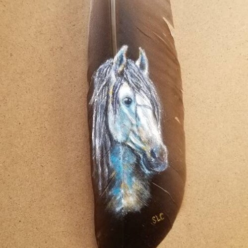 CUSTOM/PERSONALIZED Painted Horse Feathers shops