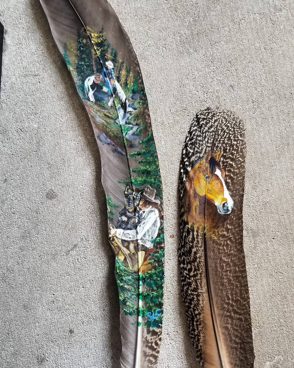 CUSTOM/PERSONALIZED Painted Feathers - Etsy