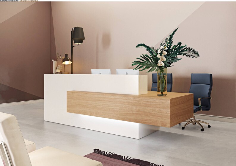 Reception Desk Office Negozio Hotel Front Furniture Waiting Area Italian Design