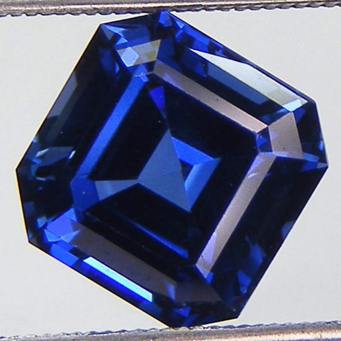Blue Sapphire Excellent Cut Asscher Blue Sapphire Lab Corundum | Etsy