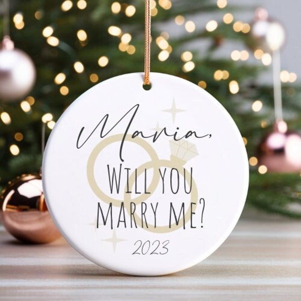 Marry Me Ceramic Ornament, Unique Proposal Idea, Christmas Proposal, Couple Ornament, Our First Christmas, Girlfriend Christmas Gift