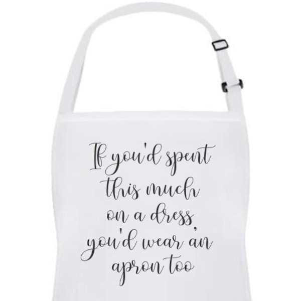 Wedding Reception Apron/First Meal Couples Aprons/Bride Apron To Wear Over Wedding Dress/Bridal Shower Gift/Wedding Bib