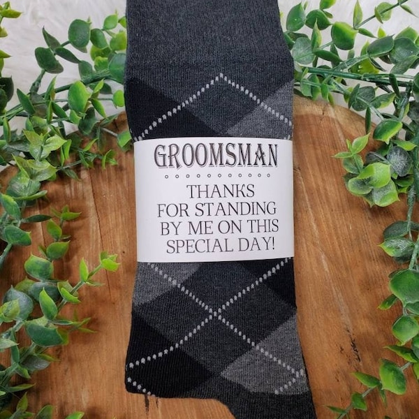 Wedding Socks/Custom Sock Label/Groomsman Gift/Groomsman Socks/Groomsman, Best Man Proposal Box/Wedding Favor/Bridal Party Thank You Gift