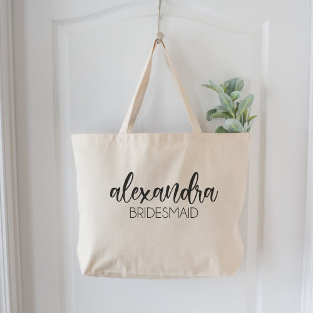 Personalized Bridesmaid Tote Bag: Eco-friendly Cotton Bridal Party Gift ...