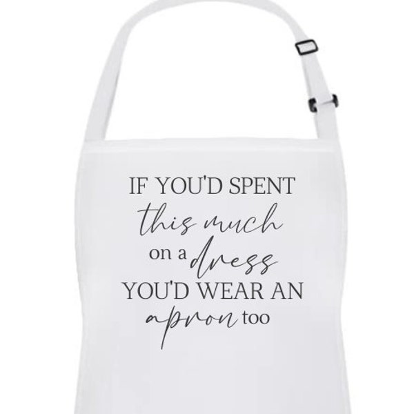 Wedding Reception Apron/First Meal Apron/Bride Apron To Wear Over Wedding Dress/Bridal Shower Gift/Bride Apron/Unique Wedding Gift