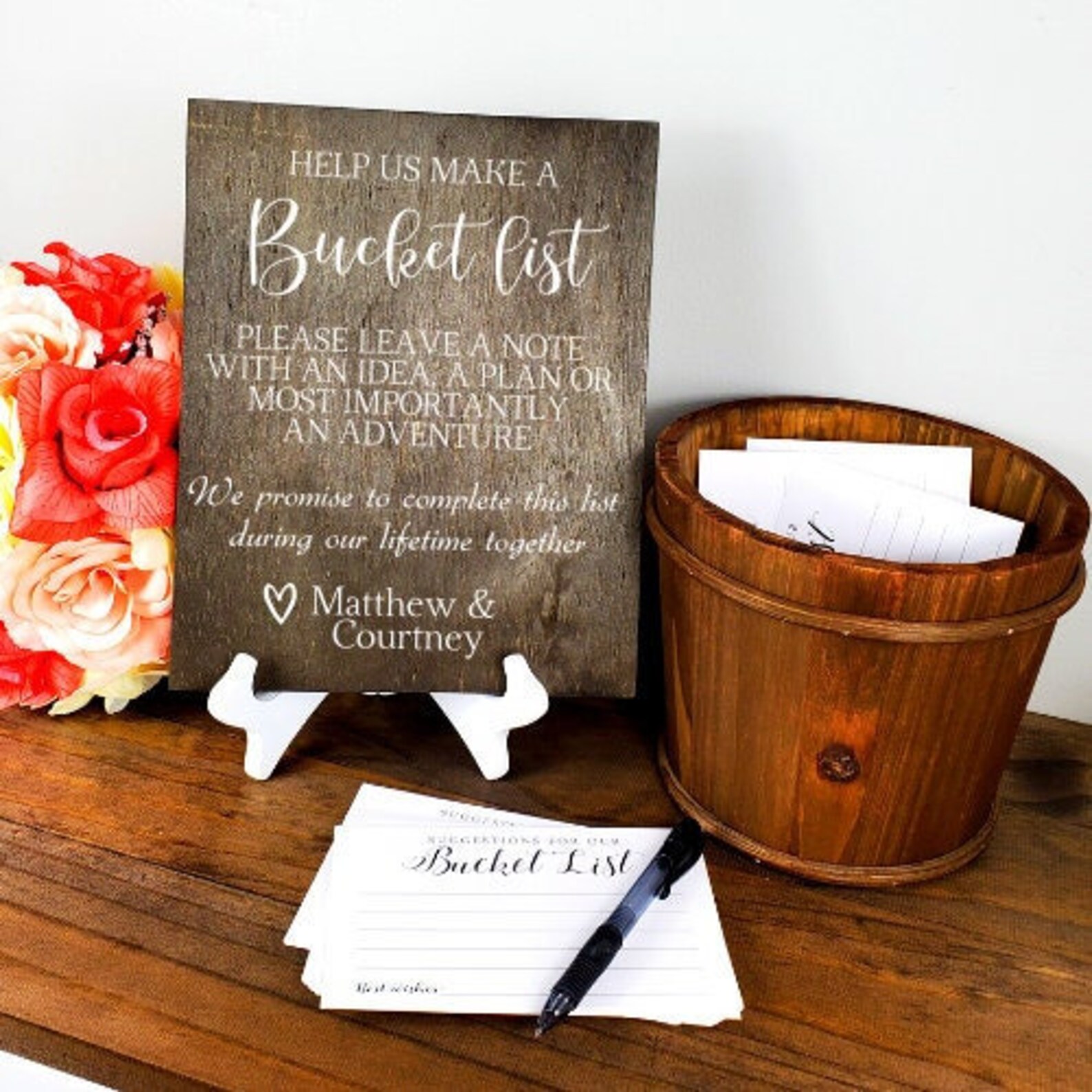 Bucket List Sign/wedding Reception Sign/bridal Shower Etsy