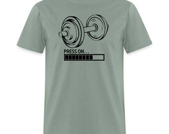 Barbell Press On Fitness Training Gym Workout Unisex T-Shirt