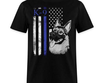 German Shepherd Thin Blue Line Patriotic Police Dog Unisex Classic T-Shirt