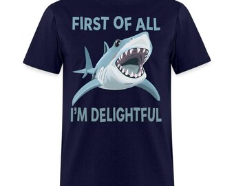 Men’s Funny First of All Angry Shark T-shirt