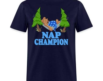 Nap Champion Camping Bear Sleeping Hammock Funny T-Shirt