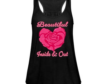 Beautiful Inside And Out Rose Heart Tank Top