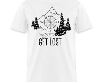 Nature Outdoor Enthusiast Hiking Humor Get Lost Mens T-Shirt