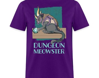 Dungeon Meowster D20 Cat with Dragon Armor Tabletop RPG Gamer Unisex T-Shirt