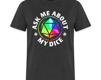 Rainbow D20 Dice RPG Gamer Unisex T-Shirt