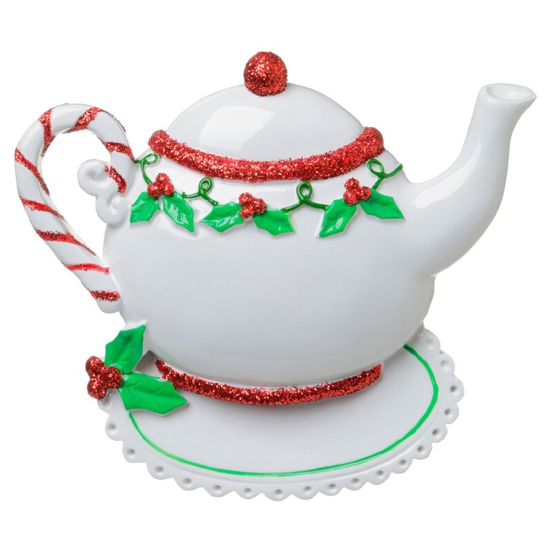 Christmas Teapot Personalized Christmas Ornament Etsy