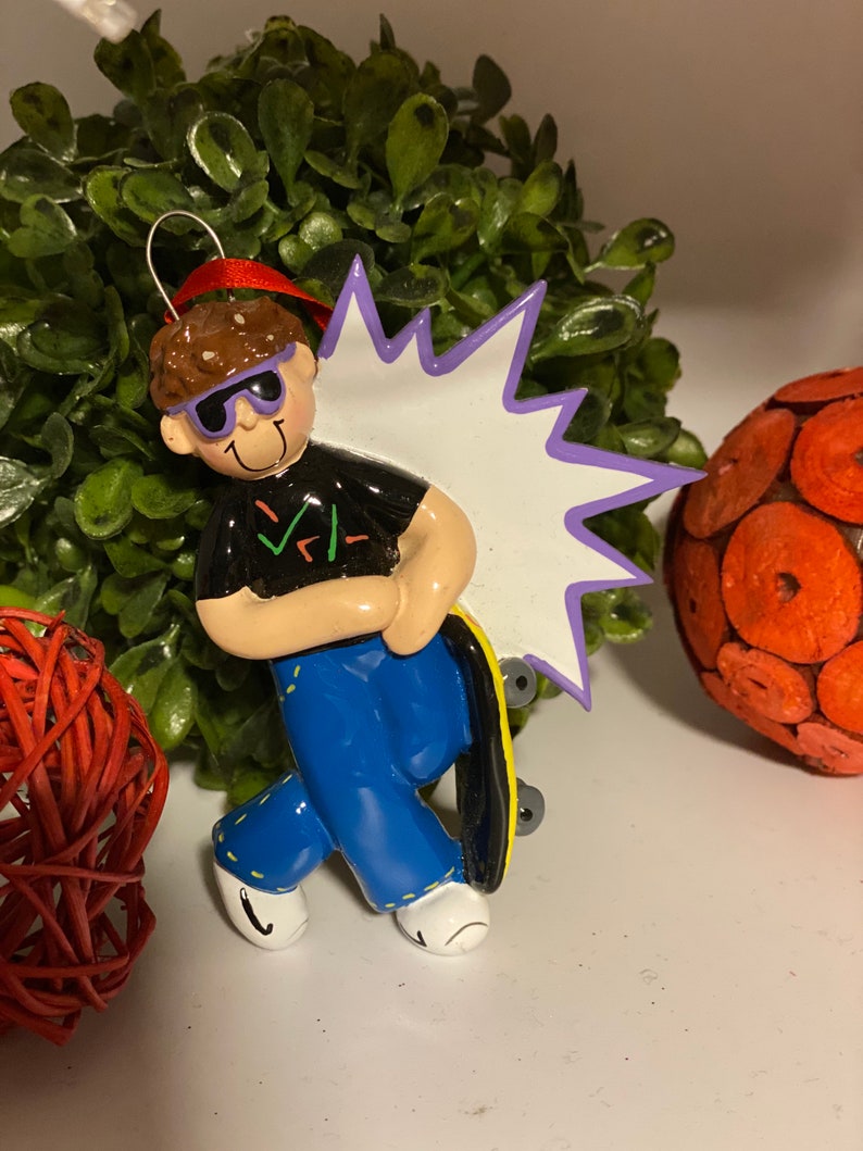 Skaterboy skaterboard Personalized Christmas Ornament