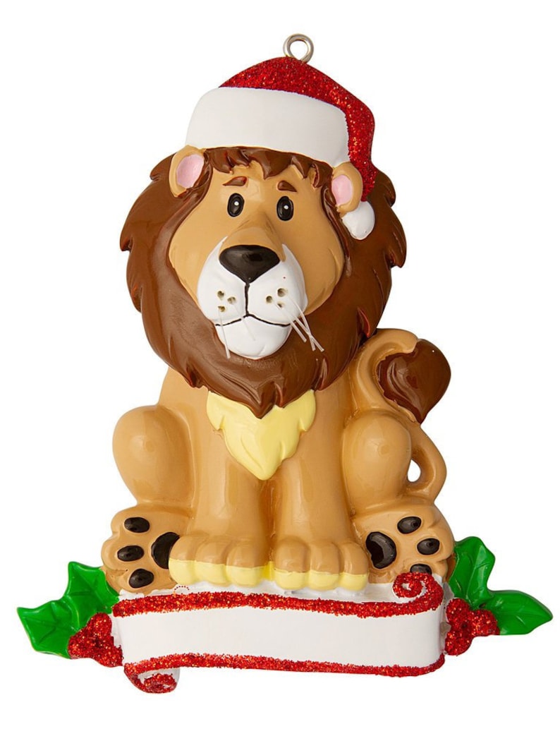 personalized christmas ornament Lion zoo animals
